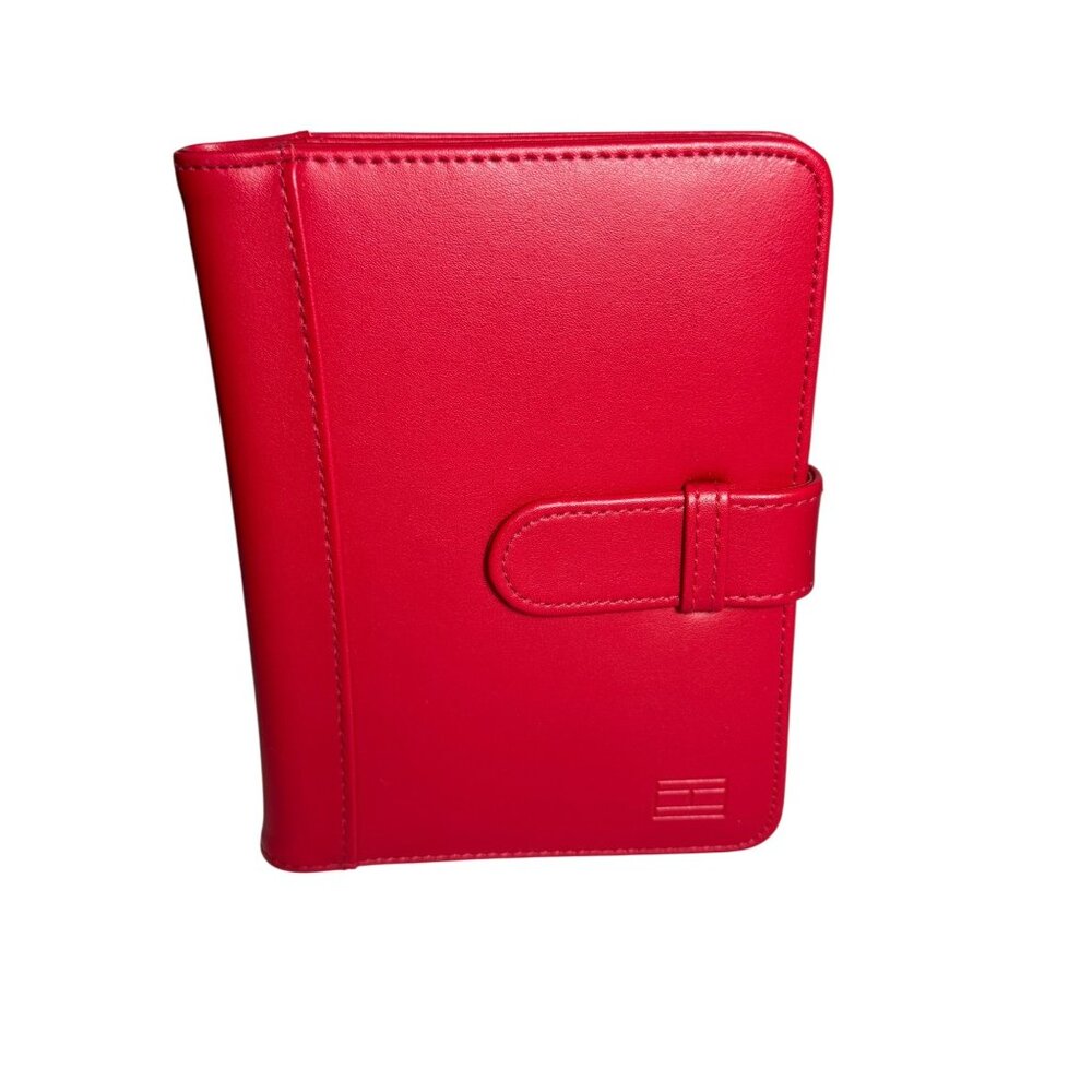 Red Faux Leather Notebook Cover With Buckle Closure
